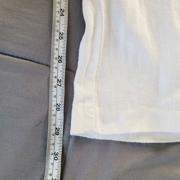 Coldwater Creek 100% Linen Womens Size 16 White Tapered Trousers Pockets Elastic - Picture 7 of 9